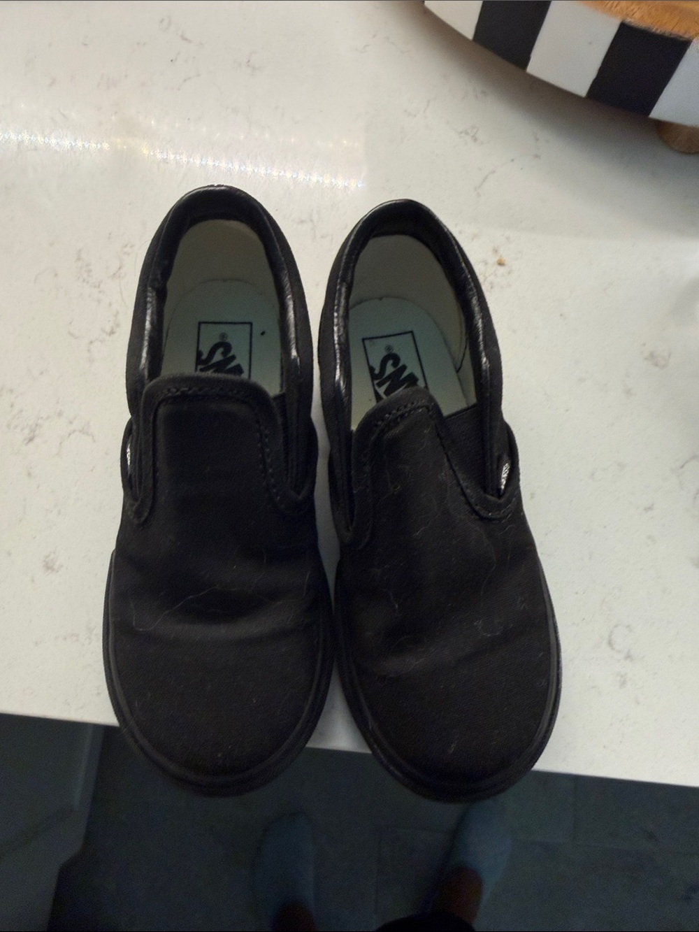 Vans Kids Black Slip-On Canvas Sneakers